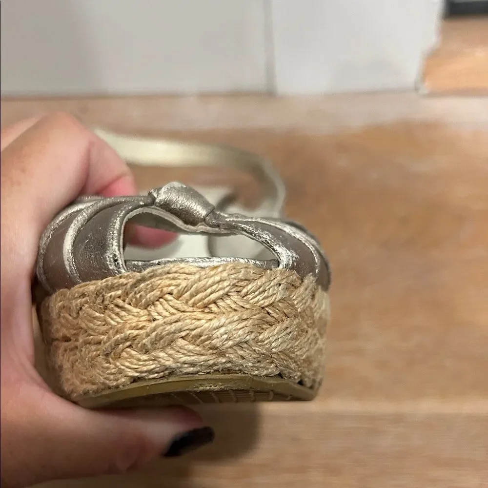 Stuart Weitzman Metallic Wedge Sandals, Size 7.5 - Picture 16 of 16